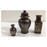 Vintage Japanese Vases Lot of 3 K7G