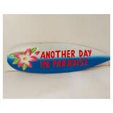 Hanging Wood Surfboard Paradise Sign ...U16E