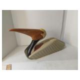 Vtg Large Handcarved Wood Pelican Costa Rica U15A