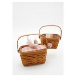 2 Longaberger Baskets Pink Liners