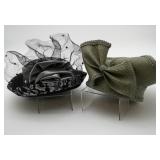 Green Womens Dress Hat & Black/Silver Hat