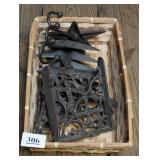 Basket of Cast Iron Decorative Pieces