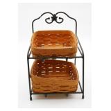 (2) Longaberger Baskets w/Stand