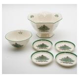 Spode Christmas Tree Hexagonal Footed Bowl,