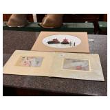 Tugboat Needle Point and Oriental Bird Prints