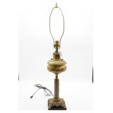 Parker Brass Antique Table Parlor Oil Lamp