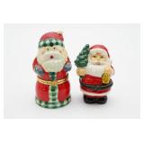 (2) Santa Porcelain Trinket Boxes