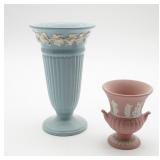 Pink & Blue Wedgwood Vases