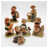 (6) Children Porcelain Figurines (One Has Repair)