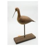 Curlew Hand Carved Shore Bird Signed Ervin