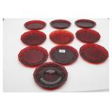 (10) Avon Cape Cod Ruby Red Salad Plates