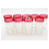 (9) Kings Crown Thumbprint Water Glasses