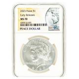 Coin 2023(P) Early Release Peace Dollar-NGC-MS70