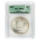 Coin 1884(P)Morgan Silver Dollar-ICG-MS64