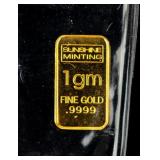 Coin1 Gram .9999 Fine Gold Sunshine Mint