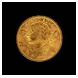 Coin 1947 Swiss 20 Franc Gold Coin in Almost Unc