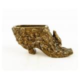Brass Boot With Frog Matchstick Holder