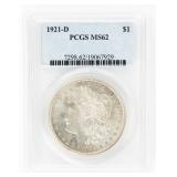 Coin 1921-D Morgan Silver Dollar-PCGS-MS62