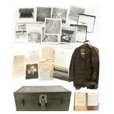 WWII Military Trunk, Records, Photos, & Uniform