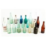 Lot Of 19 Antique Glass Bottles  Various Types