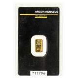 Coin 1 Gram of Gold Bar - Argor-Heraeus