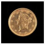 Coin 1852 Liberty HdT1 $1.00 Gold Coin-Rev Spot-VF