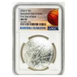 Coin 2020 Basketball HOF Comm,1st Day Iss-NGC-MS70