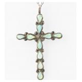 Jewelry Sterling Silver Opal Cross Necklace