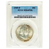 Coin 1948-D Franklin Half Dollar-PCGS-MS64FBL