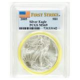 Coin 2005 Silver Eagle First Strike-PCGS MS69