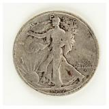 Coin 1917-D on OBV Walking Liberty Half Dollar-F