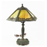 Antique Art Nouveau Slag Glass Lamp