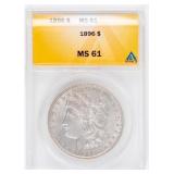 Coin 1896-P Morgan Silver Dollar, ANACS-MS61