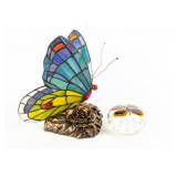 Stained-Glass Butterfly Lamp & Paperweight