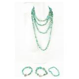 Jewelry Beaded Turquoise Necklace & Bracelets