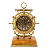 Ships Wheel Manual Wind Mantle Clock