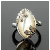 Jewelry Sterling Silver Mother of Pearl Ring