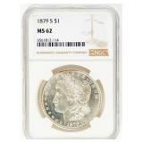 Coin 1879-S Morgan Dollar-NGC MS62