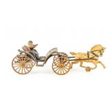 Antique Wilkins Cast Iron Horse Drawn Carriage