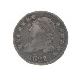 1821 Bust Dime, Large Date