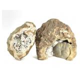 Agate Slab w/ Millerite & Cut Ky Agate Geode