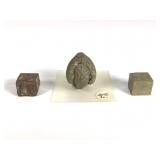 Pyrite Nodule, Pyrite Cube & Hematite Specimens