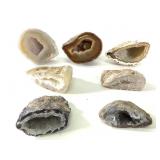 7 Small Cut Geode Rock Crystals