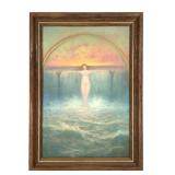 Spirit of Niagara Framed Oil Painting Nude Rainbow