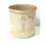 5 Gal Buckeye Pottery Blue Ribbon Stoneware Crock