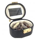 Wolf Designs Leather Box w/ Mirror & Jewelry