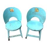 Pair of VIntage Metal Childs Chairs