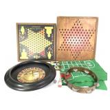 2 Vtg. Chinese Checkers, Roulette Game, Tambourine