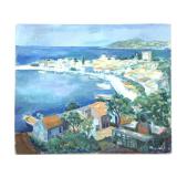 Peter Bruning, View of Samos II, Oil on Canvas