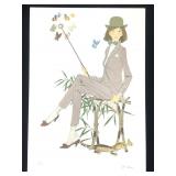 Philippe Noyer Litho, Lady w Butterflies 1969 Unfr